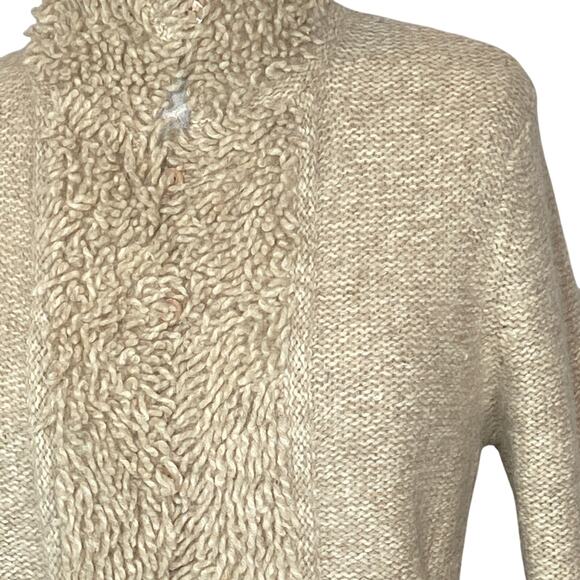 Vintage Country Shop Lamb Rabbit Hair Blend Oatmeal Cardigan Sweater Women Med - Picture 4 of 9